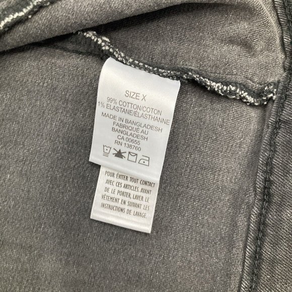 DC Men’s Denim Jean Jacket Charcoal Matt Black Unisex Adult Size X 99% Cotton - Picture 3 of 12